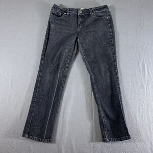 Faded Glory Jeans Womens 10 Petite Black Mid‎ Rise Stretch Leak Classic